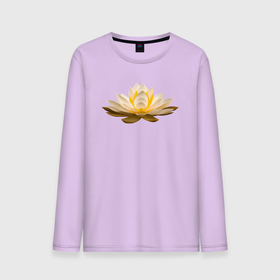 Мужской лонгслив хлопок с принтом Лотос в Ухте, 100% хлопок |  | 