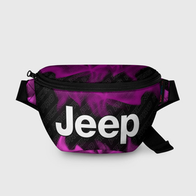 Поясная сумка 3D с принтом Jeep pro racing: надпись и символ в Тюмени, 100% полиэстер | плотная ткань, ремень с регулируемой длиной, внутри несколько карманов для мелочей, основное отделение и карман с обратной стороны сумки застегиваются на молнию | 