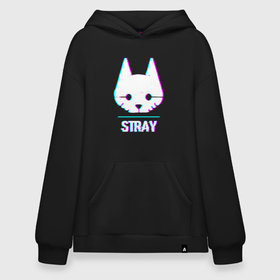 Худи SuperOversize хлопок с принтом Stray в стиле glitch и баги графики в городе Новоалтайск, 70% хлопок, 30% полиэстер, мягкий начес внутри | карман-кенгуру, эластичная резинка на манжетах и по нижней кромке, двухслойный капюшон
 | 