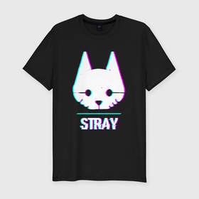 Мужская футболка хлопок Slim с принтом Stray в стиле glitch и баги графики в городе Новоалтайск, 92% хлопок, 8% лайкра | приталенный силуэт, круглый вырез ворота, длина до линии бедра, короткий рукав | 