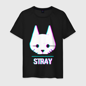 Мужская футболка хлопок с принтом Stray в стиле glitch и баги графики в городе Новоалтайск, 100% хлопок | прямой крой, круглый вырез горловины, длина до линии бедер, слегка спущенное плечо. | 