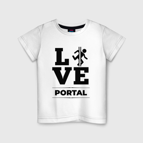Детская футболка хлопок с принтом Portal love classic в Новосибирске, 100% хлопок | круглый вырез горловины, полуприлегающий силуэт, длина до линии бедер | Тематика изображения на принте: 