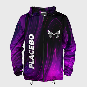 Мужская ветровка 3D с принтом Placebo violet plasma в Санкт-Петербурге, 100% полиэстер | подол и капюшон оформлены резинкой с фиксаторами, два кармана без застежек по бокам, один потайной карман на груди | 