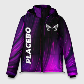 Мужская зимняя куртка 3D с принтом Placebo violet plasma в Новосибирске, верх — 100% полиэстер; подкладка — 100% полиэстер; утеплитель — 100% полиэстер | длина ниже бедра, свободный силуэт Оверсайз. Есть воротник-стойка, отстегивающийся капюшон и ветрозащитная планка. 

Боковые карманы с листочкой на кнопках и внутренний карман на молнии. | 
