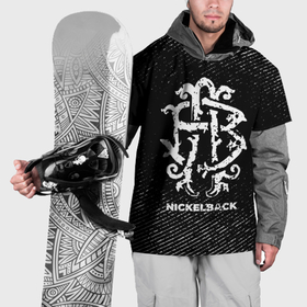 Накидка на куртку 3D с принтом Nickelback с потертостями на темном фоне в Екатеринбурге, 100% полиэстер |  | 