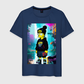 Мужская футболка хлопок с принтом Bart Simpson   street fantasy в Екатеринбурге, 100% хлопок | прямой крой, круглый вырез горловины, длина до линии бедер, слегка спущенное плечо. | 