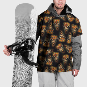 Накидка на куртку 3D с принтом Паттерн жираф с цветами: арт нейросети в Петрозаводске, 100% полиэстер |  | Тематика изображения на принте: 