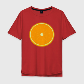 Мужская футболка хлопок Oversize с принтом Кружок апельсина в Петрозаводске, 100% хлопок | свободный крой, круглый ворот, “спинка” длиннее передней части | 