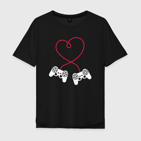 Мужская футболка хлопок Oversize с принтом Games lovers в Тюмени, 100% хлопок | свободный крой, круглый ворот, “спинка” длиннее передней части | Тематика изображения на принте: 