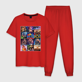 Мужская пижама хлопок с принтом Звездный путь посторы в Курске, 100% хлопок | брюки и футболка прямого кроя, без карманов, на брюках мягкая резинка на поясе и по низу штанин
 | 