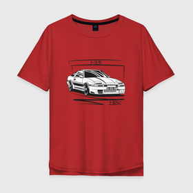 Мужская футболка хлопок Oversize с принтом Toyota Supra MK3 , 100% хлопок | свободный крой, круглый ворот, “спинка” длиннее передней части | 