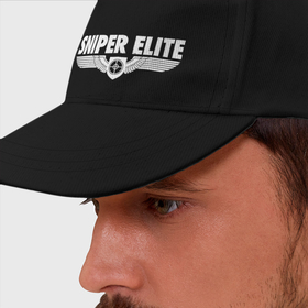 Бейсболка с принтом Sniper Elite логотип , 100% хлопок | классический козырек, металлическая застежка-регулятор размера | 