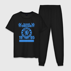 Мужская пижама хлопок с принтом FC Chelsea London в Кировске, 100% хлопок | брюки и футболка прямого кроя, без карманов, на брюках мягкая резинка на поясе и по низу штанин
 | 