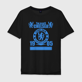 Мужская футболка хлопок Oversize с принтом FC Chelsea London в Белгороде, 100% хлопок | свободный крой, круглый ворот, “спинка” длиннее передней части | Тематика изображения на принте: 