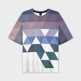 Мужская футболка oversize 3D с принтом Абстрактные разноцветные треугольники в паттерне в Белгороде,  |  | 