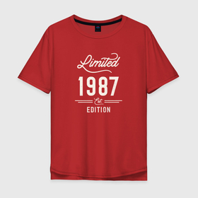 Мужская футболка хлопок Oversize с принтом 1987 ограниченный выпуск в Курске, 100% хлопок | свободный крой, круглый ворот, “спинка” длиннее передней части | 