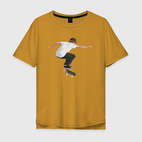 Мужская футболка хлопок Oversize с принтом Скейтбординг   jump в Белгороде, 100% хлопок | свободный крой, круглый ворот, “спинка” длиннее передней части | 