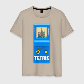 Мужская футболка хлопок с принтом Тетрис Консоль в Екатеринбурге, 100% хлопок | прямой крой, круглый вырез горловины, длина до линии бедер, слегка спущенное плечо. | 
