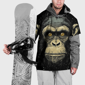 Накидка на куртку 3D с принтом Портрет обезьяны: арт нейросети в Екатеринбурге, 100% полиэстер |  | 