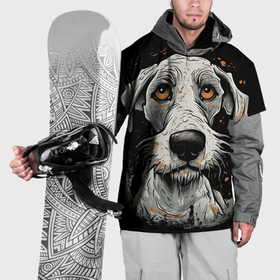 Накидка на куртку 3D с принтом Портрет белой собаки: арт нейросети в Кировске, 100% полиэстер |  | 