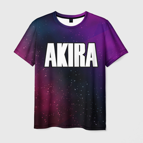 Мужская футболка 3D с принтом Akira gradient space в Петрозаводске, 100% полиэфир | прямой крой, круглый вырез горловины, длина до линии бедер | Тематика изображения на принте: 