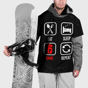 Накидка на куртку 3D с принтом Eat, sleep, Rainbow Six, repeat в Кировске, 100% полиэстер |  | Тематика изображения на принте: 