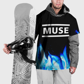 Накидка на куртку 3D с принтом Muse blue fire в Белгороде, 100% полиэстер |  | 