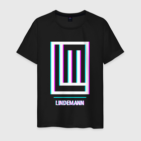 Мужская футболка хлопок с принтом Lindemann glitch rock в Кировске, 100% хлопок | прямой крой, круглый вырез горловины, длина до линии бедер, слегка спущенное плечо. | 