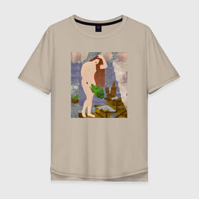 Мужская футболка хлопок Oversize с принтом Молодая женщина в бане в Кировске, 100% хлопок | свободный крой, круглый ворот, “спинка” длиннее передней части | 