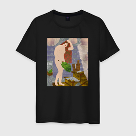 Мужская футболка хлопок с принтом Молодая женщина в бане в Кировске, 100% хлопок | прямой крой, круглый вырез горловины, длина до линии бедер, слегка спущенное плечо. | 