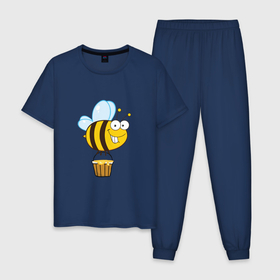 Мужская пижама хлопок с принтом Время собирать мед в Тюмени, 100% хлопок | брюки и футболка прямого кроя, без карманов, на брюках мягкая резинка на поясе и по низу штанин
 | Тематика изображения на принте: 