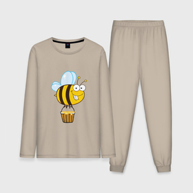 Мужская пижама с лонгсливом хлопок с принтом Время собирать мед в Тюмени,  |  | Тематика изображения на принте: 
