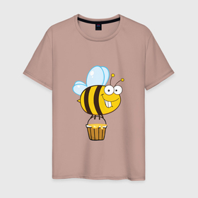 Мужская футболка хлопок с принтом Время собирать мед в Екатеринбурге, 100% хлопок | прямой крой, круглый вырез горловины, длина до линии бедер, слегка спущенное плечо. | 