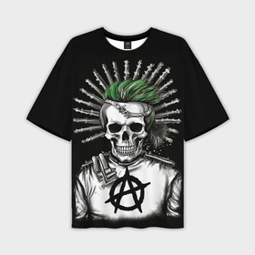 Мужская футболка oversize 3D с принтом Панк  анархист ,  |  | 