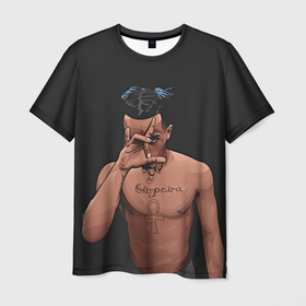 Мужская футболка 3D с принтом XXXTentacion арт в Курске, 100% полиэфир | прямой крой, круглый вырез горловины, длина до линии бедер | 