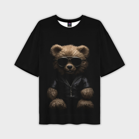 Мужская футболка oversize 3D с принтом Брутальный плюшевый медведь в Курске,  |  | 