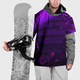 Накидка на куртку 3D с принтом Фиолетовые тени и краски во тьме в Петрозаводске, 100% полиэстер |  | Тематика изображения на принте: 