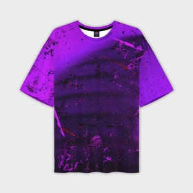 Мужская футболка oversize 3D с принтом Фиолетовые тени и краски во тьме ,  |  | 