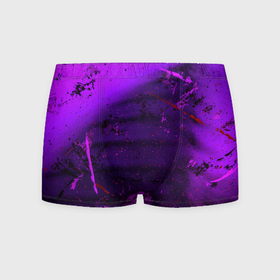 Мужские трусы 3D с принтом Фиолетовые тени и краски во тьме в Петрозаводске, 50% хлопок, 50% полиэстер | классическая посадка, на поясе мягкая тканевая резинка | Тематика изображения на принте: 