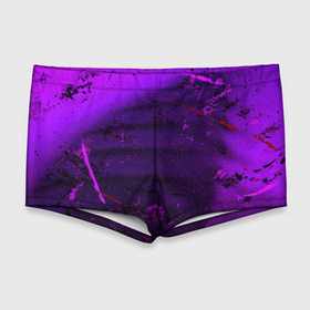 Мужские купальные плавки 3D с принтом Фиолетовые тени и краски во тьме в Курске, Полиэстер 85%, Спандекс 15% |  | 