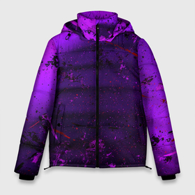 Мужская зимняя куртка 3D с принтом Фиолетовые тени и краски во тьме в Петрозаводске, верх — 100% полиэстер; подкладка — 100% полиэстер; утеплитель — 100% полиэстер | длина ниже бедра, свободный силуэт Оверсайз. Есть воротник-стойка, отстегивающийся капюшон и ветрозащитная планка. 

Боковые карманы с листочкой на кнопках и внутренний карман на молнии. | Тематика изображения на принте: 