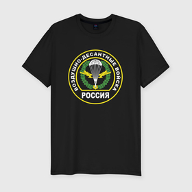 Мужская футболка хлопок Slim с принтом Воздушно Десантные Войска в Белгороде, 92% хлопок, 8% лайкра | приталенный силуэт, круглый вырез ворота, длина до линии бедра, короткий рукав | 