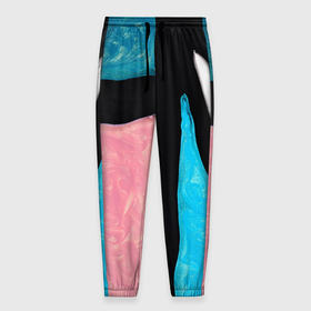 Мужские брюки 3D с принтом Переливы красок , 100% полиэстер | манжеты по низу, эластичный пояс регулируется шнурком, по бокам два кармана без застежек, внутренняя часть кармана из мелкой сетки | 
