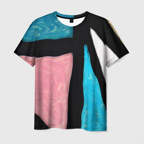 Мужская футболка 3D с принтом Переливы красок в Санкт-Петербурге, 100% полиэфир | прямой крой, круглый вырез горловины, длина до линии бедер | 