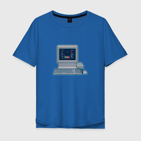 Мужская футболка хлопок Oversize с принтом Самая известна компьютерная игра в СССР тетрис в Петрозаводске, 100% хлопок | свободный крой, круглый ворот, “спинка” длиннее передней части | Тематика изображения на принте: 