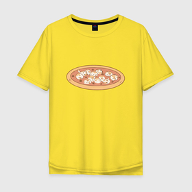 Мужская футболка хлопок Oversize с принтом котопицца итальяно в Тюмени, 100% хлопок | свободный крой, круглый ворот, “спинка” длиннее передней части | Тематика изображения на принте: 