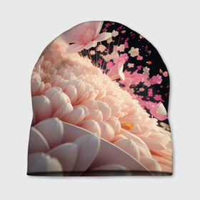 Шапка 3D с принтом Множество розовых цветов в Санкт-Петербурге, 100% полиэстер | универсальный размер, печать по всей поверхности изделия | Тематика изображения на принте: 