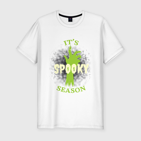 Мужская футболка хлопок Slim с принтом Its spooky season в Курске, 92% хлопок, 8% лайкра | приталенный силуэт, круглый вырез ворота, длина до линии бедра, короткий рукав | 