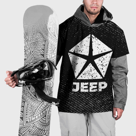Накидка на куртку 3D с принтом Jeep с потертостями на темном фоне в Тюмени, 100% полиэстер |  | 