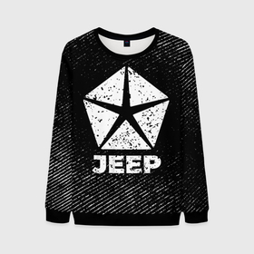 Мужской свитшот 3D с принтом Jeep с потертостями на темном фоне в городе Новоалтайск, 100% полиэстер с мягким внутренним слоем | круглый вырез горловины, мягкая резинка на манжетах и поясе, свободная посадка по фигуре | 